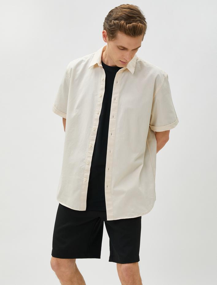 Yazlık Gömlek Kısa Kollu Klasik Yaka Pamuklu