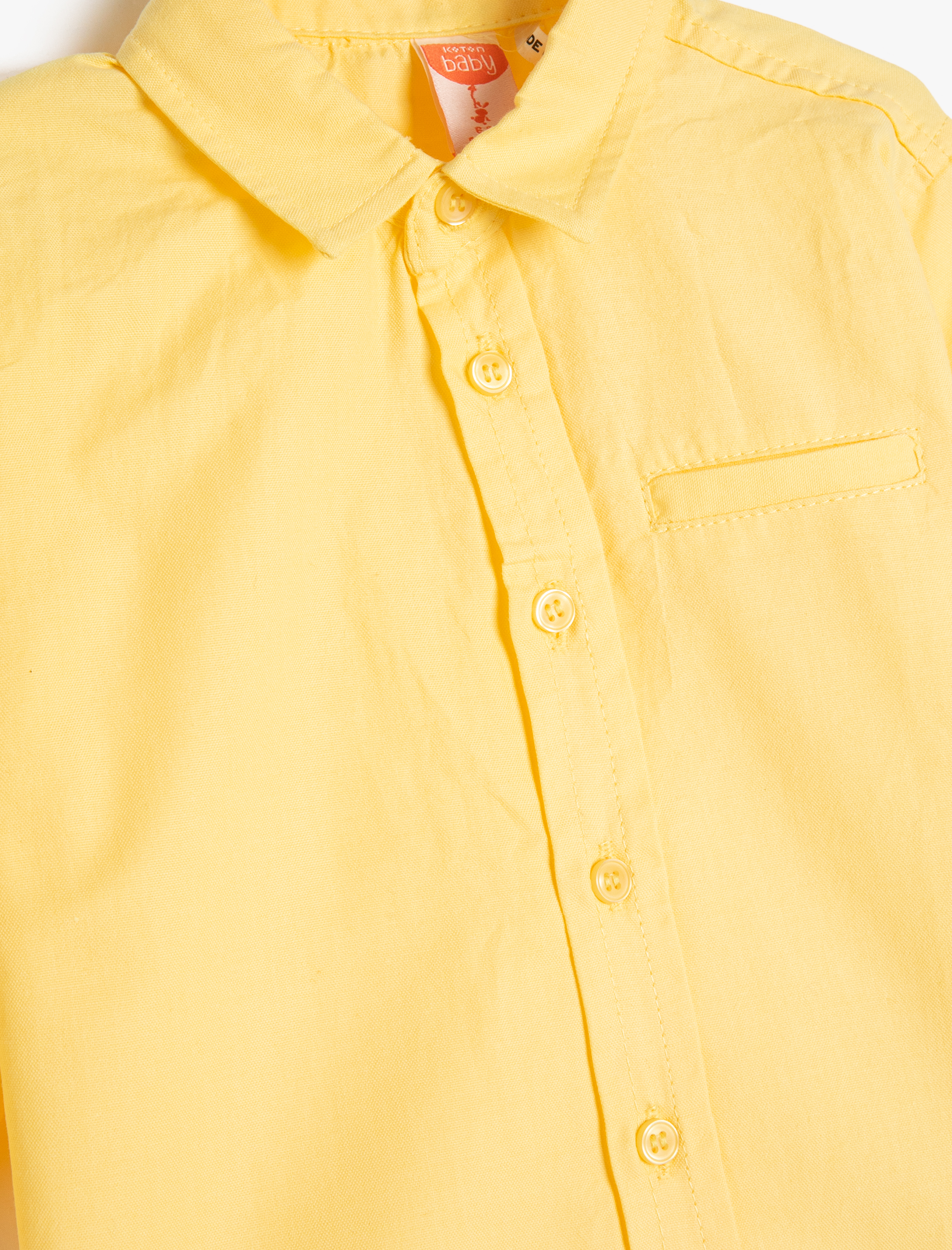 Erkek Bebek Gömlek Pamuklu Uzun Kollu Cep Detaylı