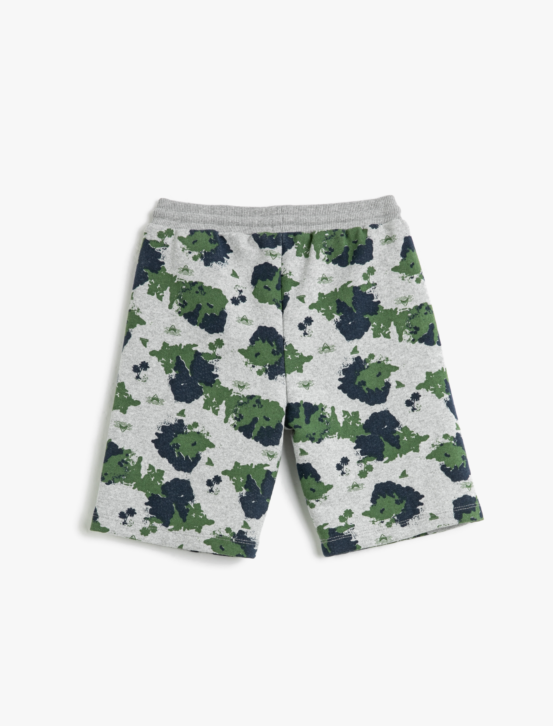  Erkek Çocuk Şort Beli Lastikli Bağlamalı Baskılı Cepli