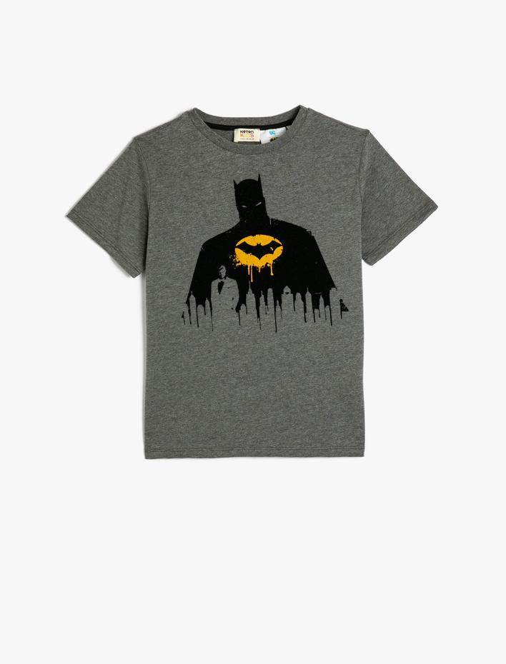 Erkek Çocuk Batman Tişört Lisanslı Kısa Kollu Bisiklet Yaka