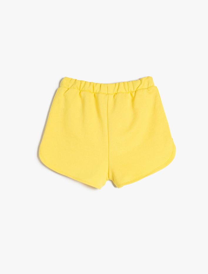 Kız Çocuk Şort Basic Beli Bağlamalı Cepli Pamuklu
