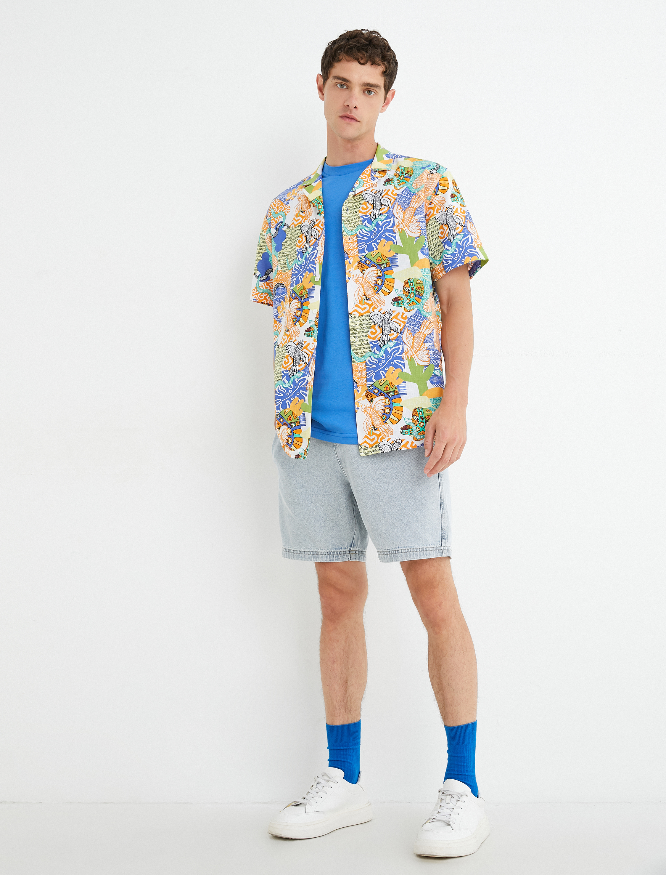   Kot Şort Beli Bağcıklı Cep Detaylı Pamuklu