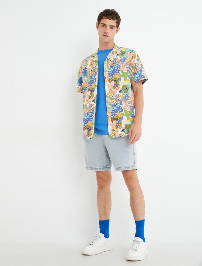  Kot Şort Beli Bağcıklı Cep Detaylı Pamuklu