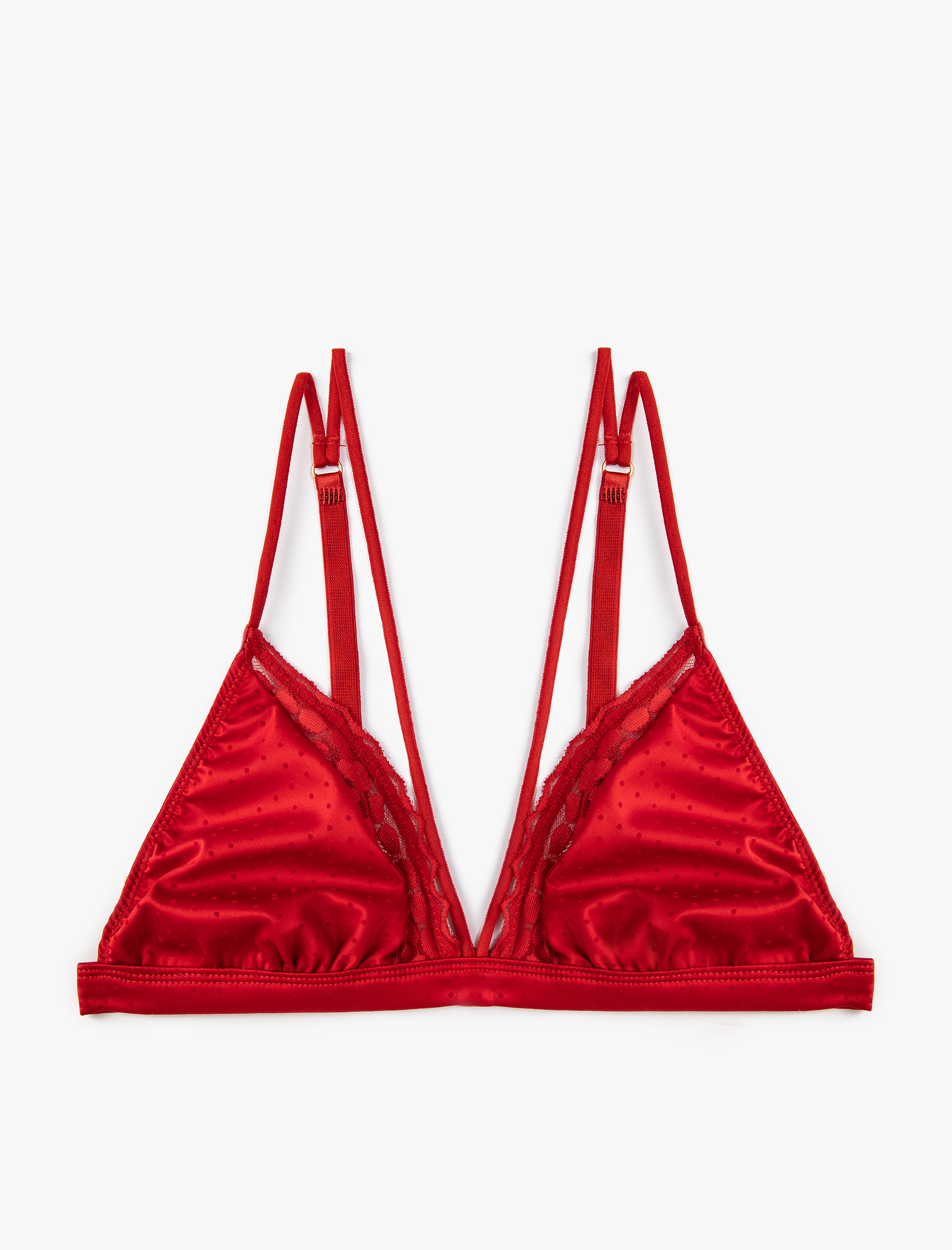   Saten Dantelli Sütyen Desteksiz Balensiz Dolgusuz Bridal