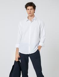 Spor Gömlek Slim Fit Klasik Yaka Uzun Kollu Non Iron