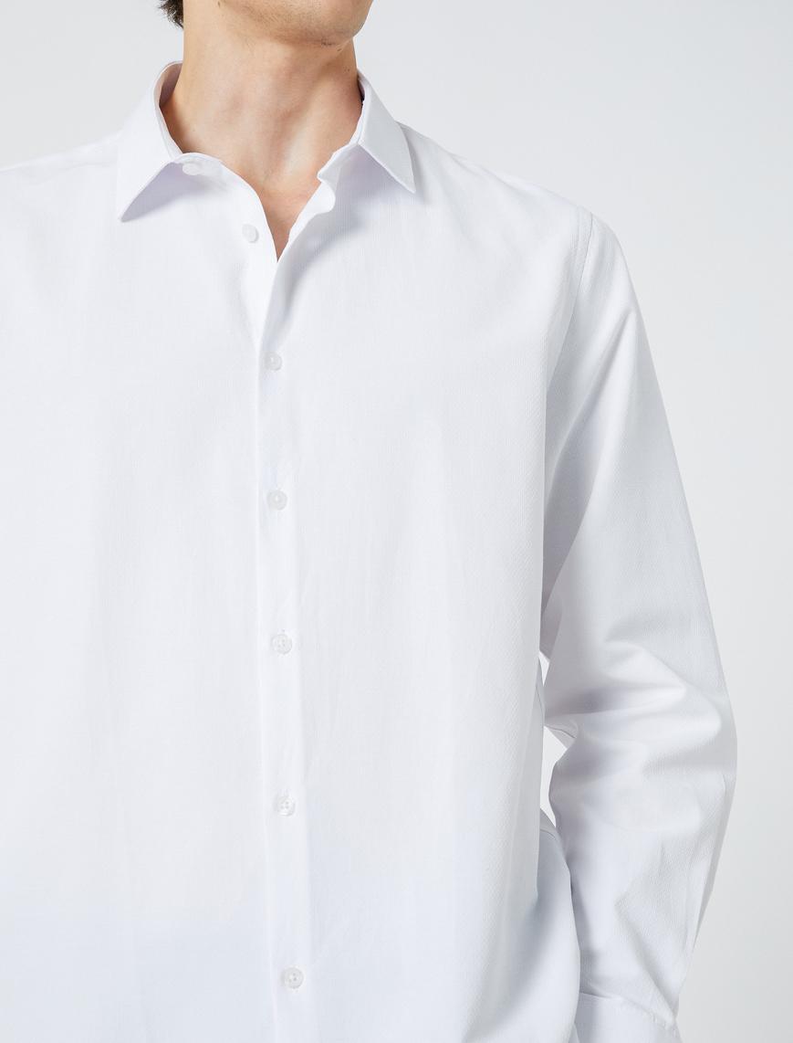   Spor Gömlek Slim Fit Klasik Yaka Uzun Kollu Non Iron