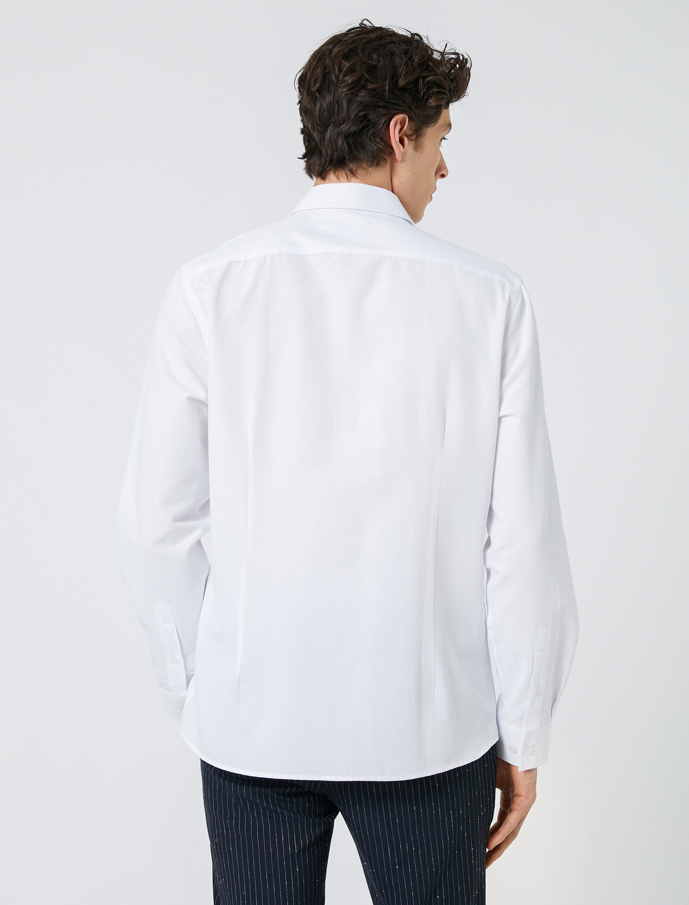   Spor Gömlek Slim Fit Klasik Yaka Uzun Kollu Non Iron