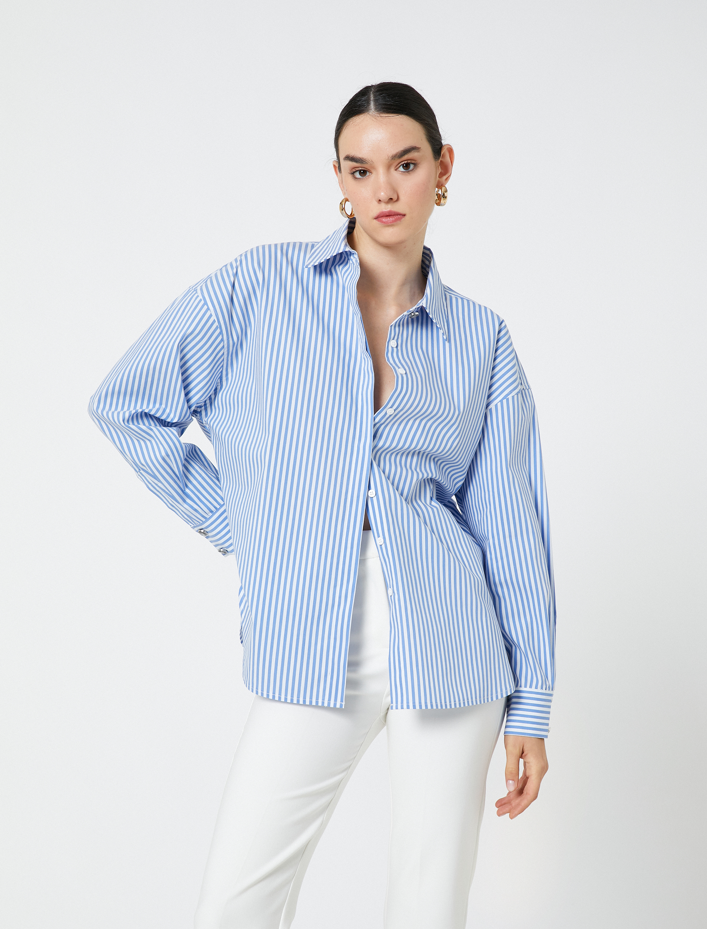   Oversize Gömlek Uzun Kollu