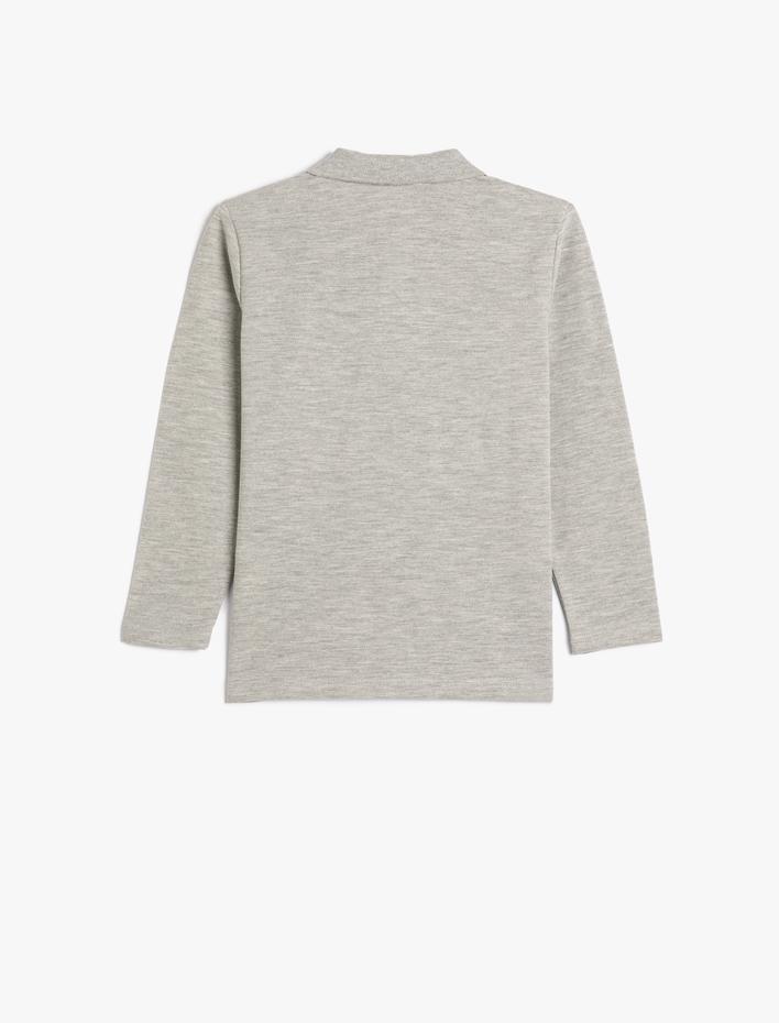 Erkek Çocuk Polo Tişört Uzun Kollu Düğmeli