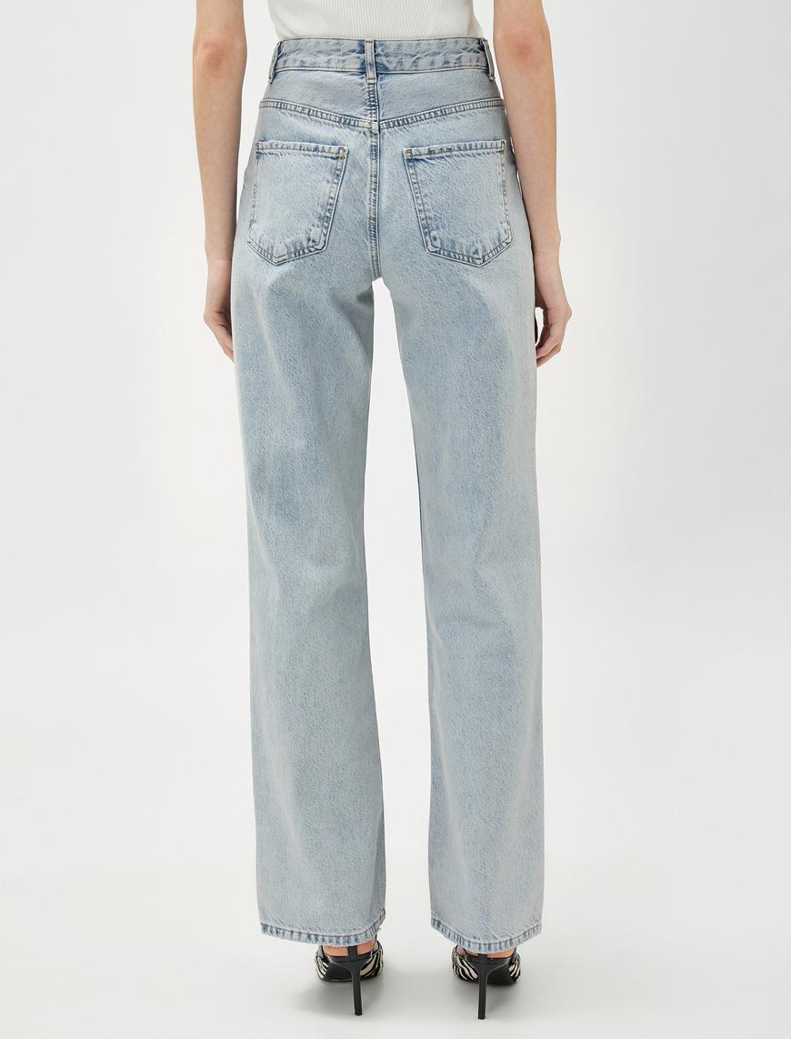   Yüksek Bel Straight Jean Kot Pantolon Düz Paça - Eve Jean