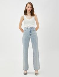 Yüksek Bel Straight Jean Kot Pantolon Düz Paça - Eve Jean
