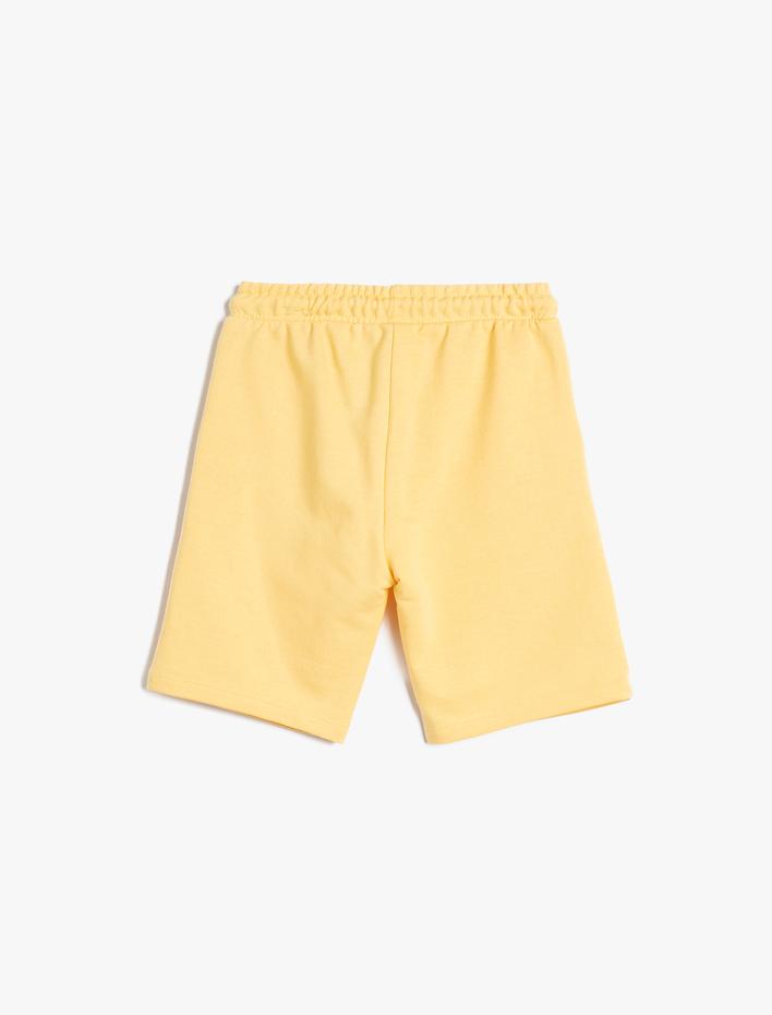 Erkek Çocuk Şort Beli Bağlamalı Cepli Baskılı Pamuklu