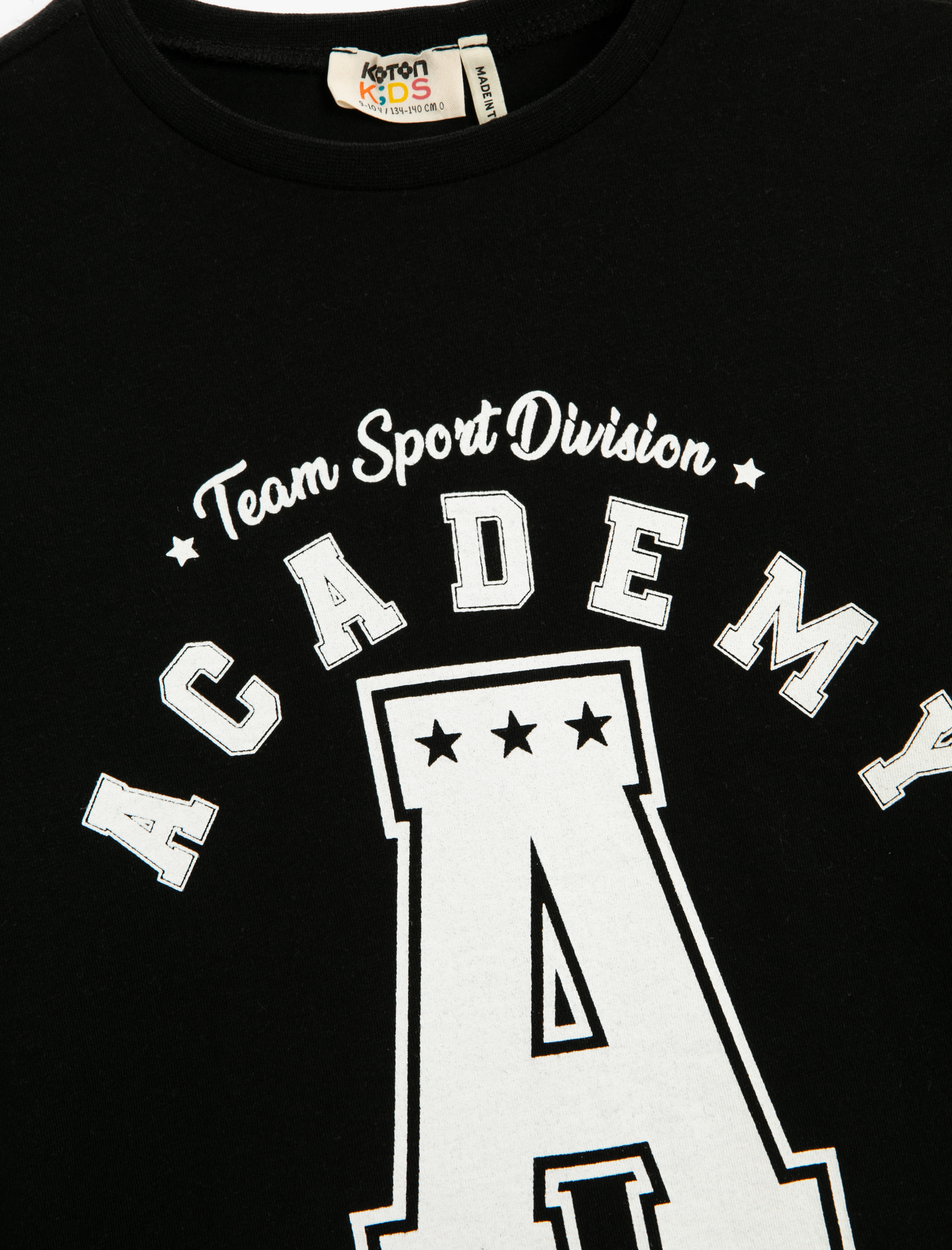  Kız Çocuk Kolej Tişört Uzun Kollu Bisiklet Yaka Baskılı Pamuklu