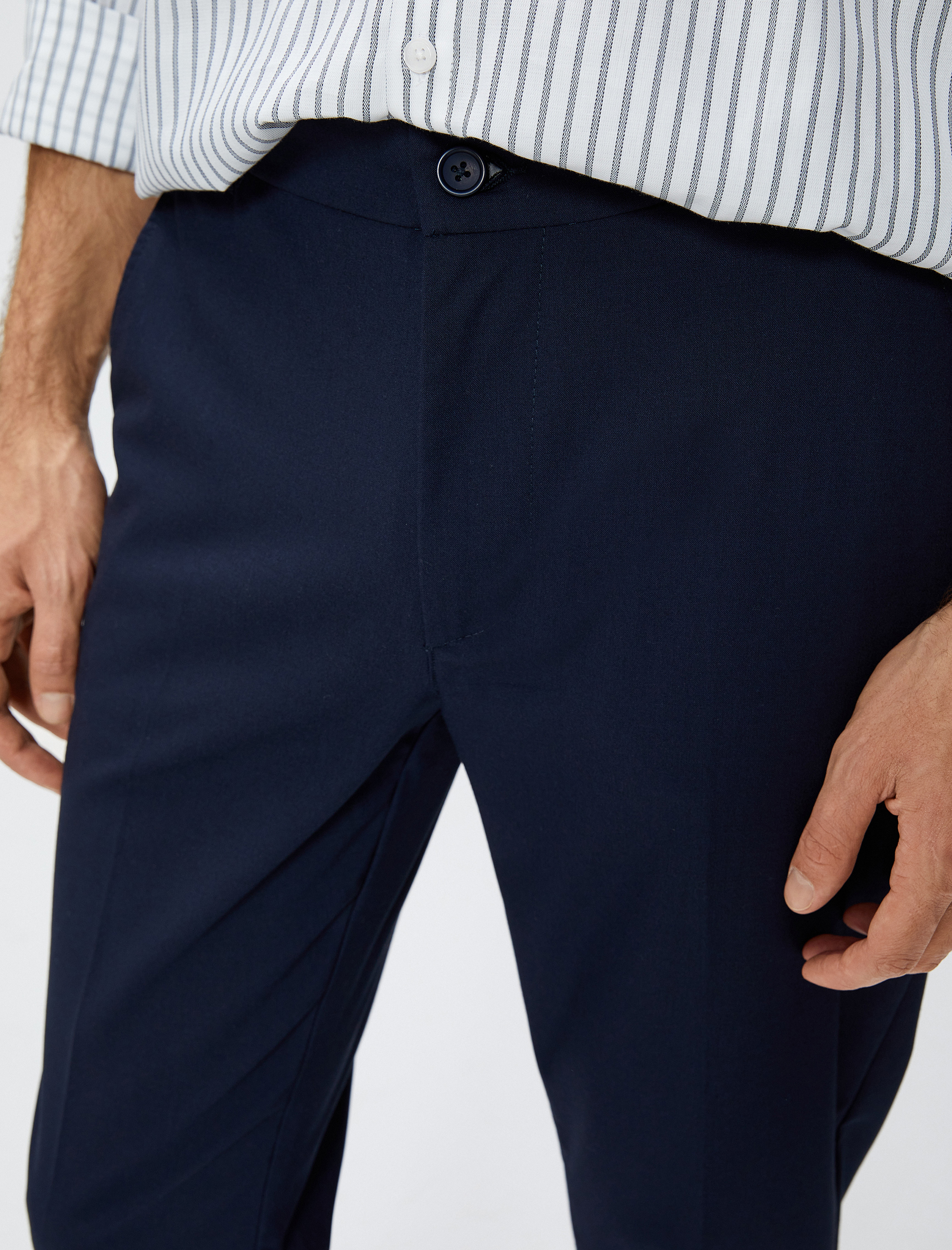   Kumaş Pantolon Slim Fit Düğmeli Cep Detaylı