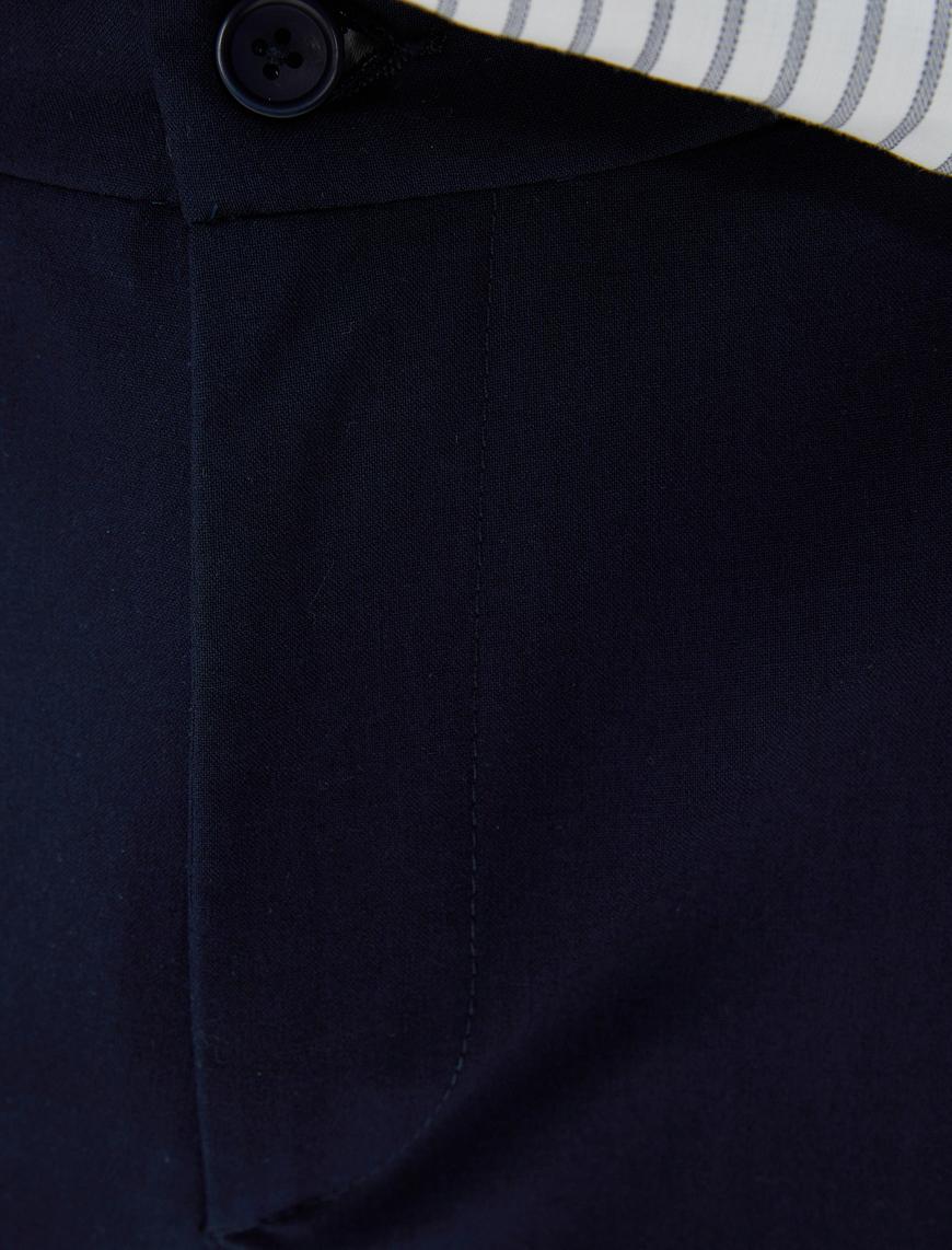   Kumaş Pantolon Slim Fit Düğmeli Cep Detaylı