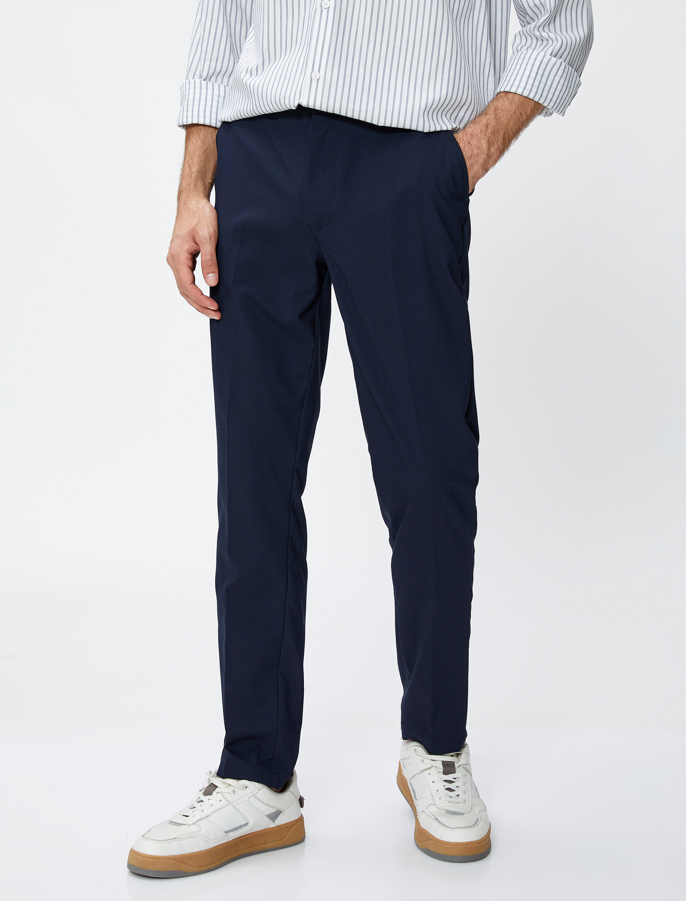   Kumaş Pantolon Slim Fit Düğmeli Cep Detaylı