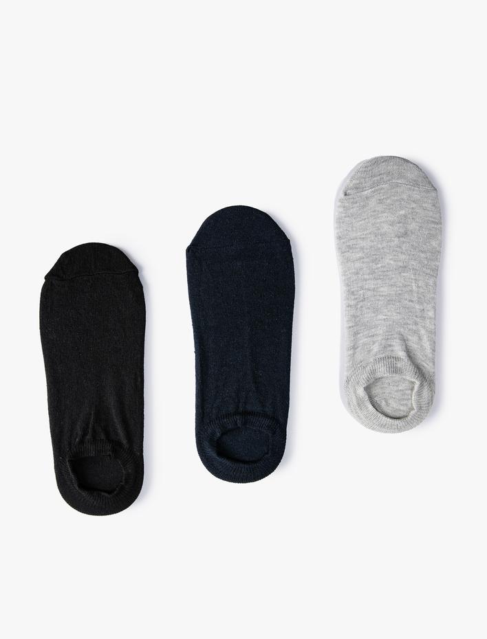 Erkek 3'lü Sneaker Çorap Seti Çok Renkli