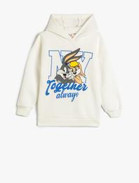 Bugs Bunny ve Lola Bunny Sweat Lisanslı Kapüşonlu Şardonlu