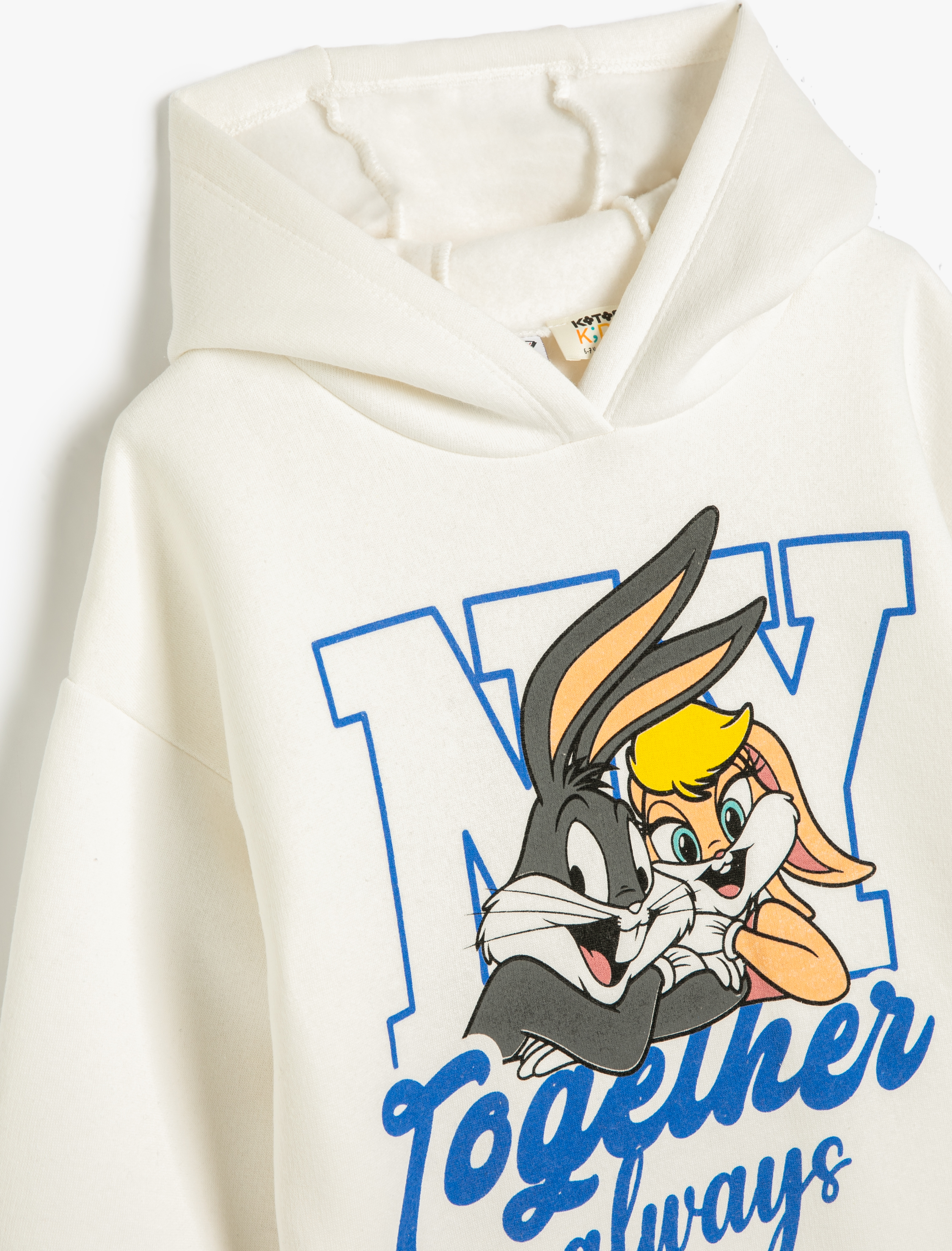  Kız Çocuk Bugs Bunny ve Lola Bunny Sweat Lisanslı Kapüşonlu Şardonlu