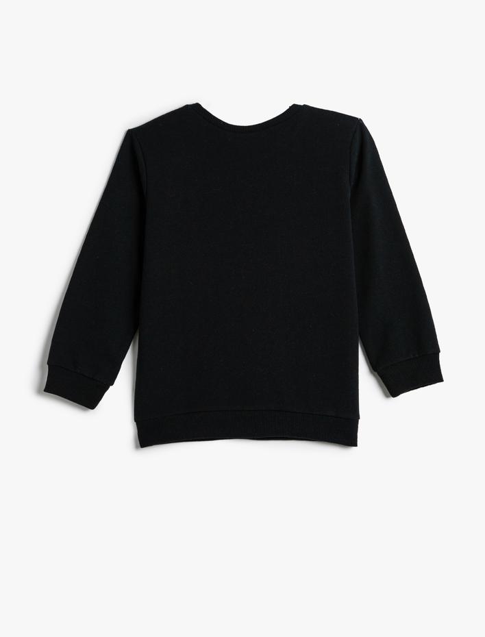 Erkek Çocuk Sweatshirt Şardonlu Bisiklet Yaka Uzay Temalı Baskılı Pamuklu