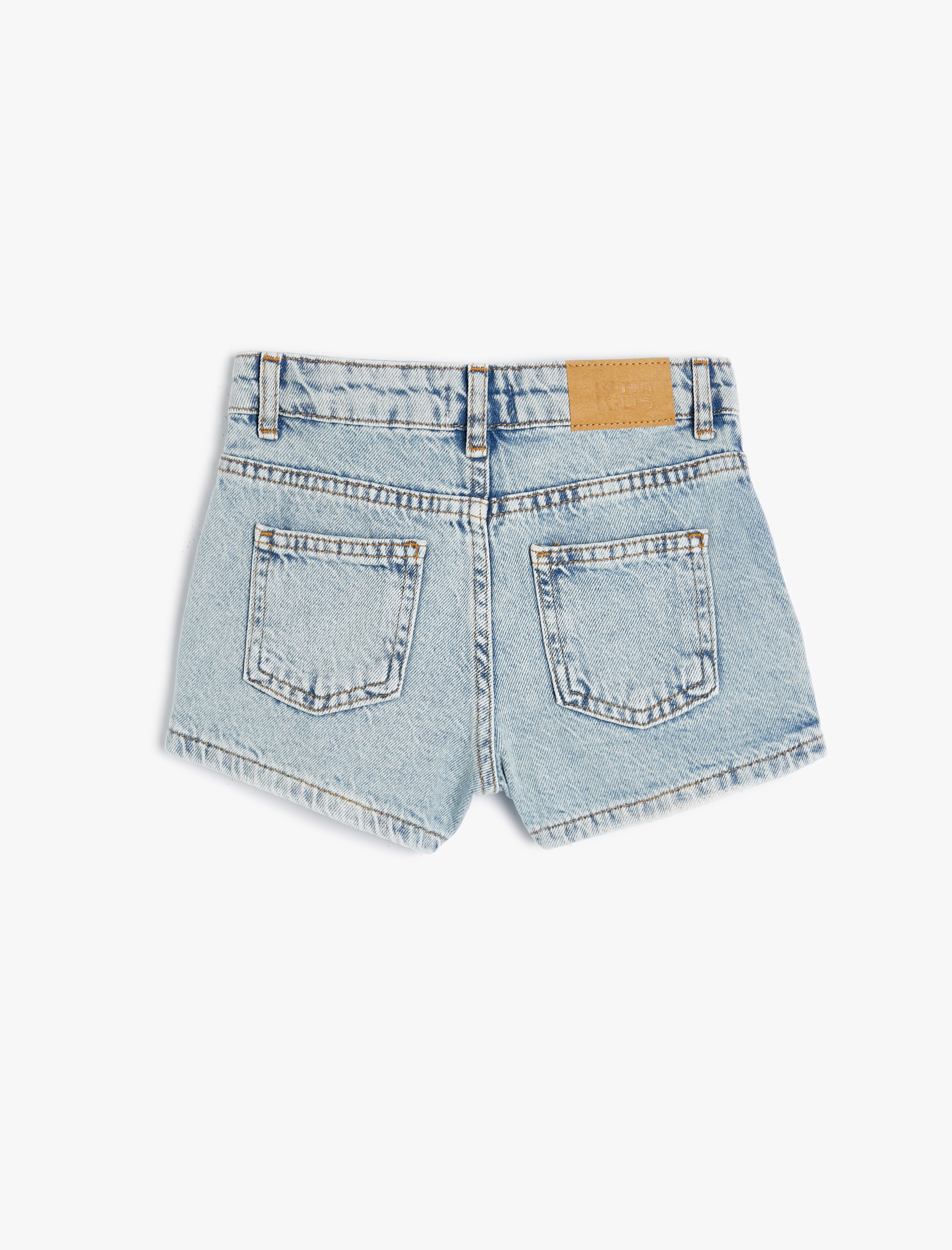  Kız Çocuk Kot Şort Etek Cepli Düğmeli Kruvaze Pamuklu