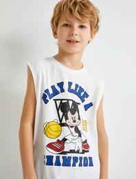 Mickey Mouse Baskılı Lisanslı Atlet Pamuklu