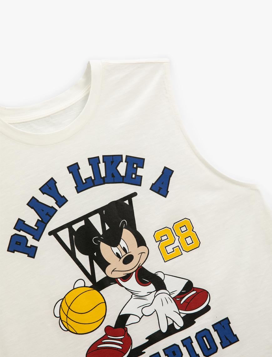  Erkek Çocuk Mickey Mouse Baskılı Lisanslı Atlet Pamuklu