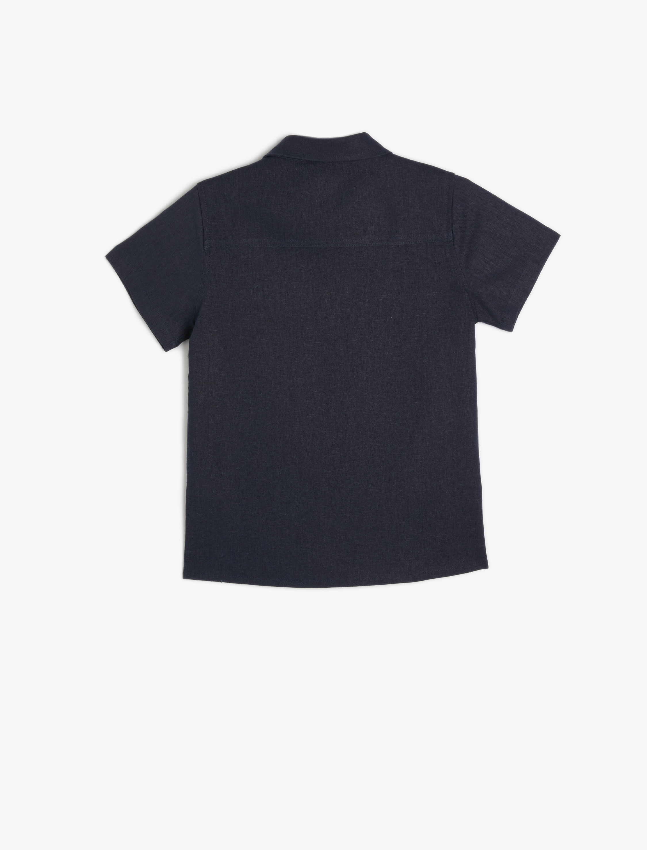 Erkek Çocuk Basic Gömlek Keten Karışımlı Kısa Kollu Cep Detaylı