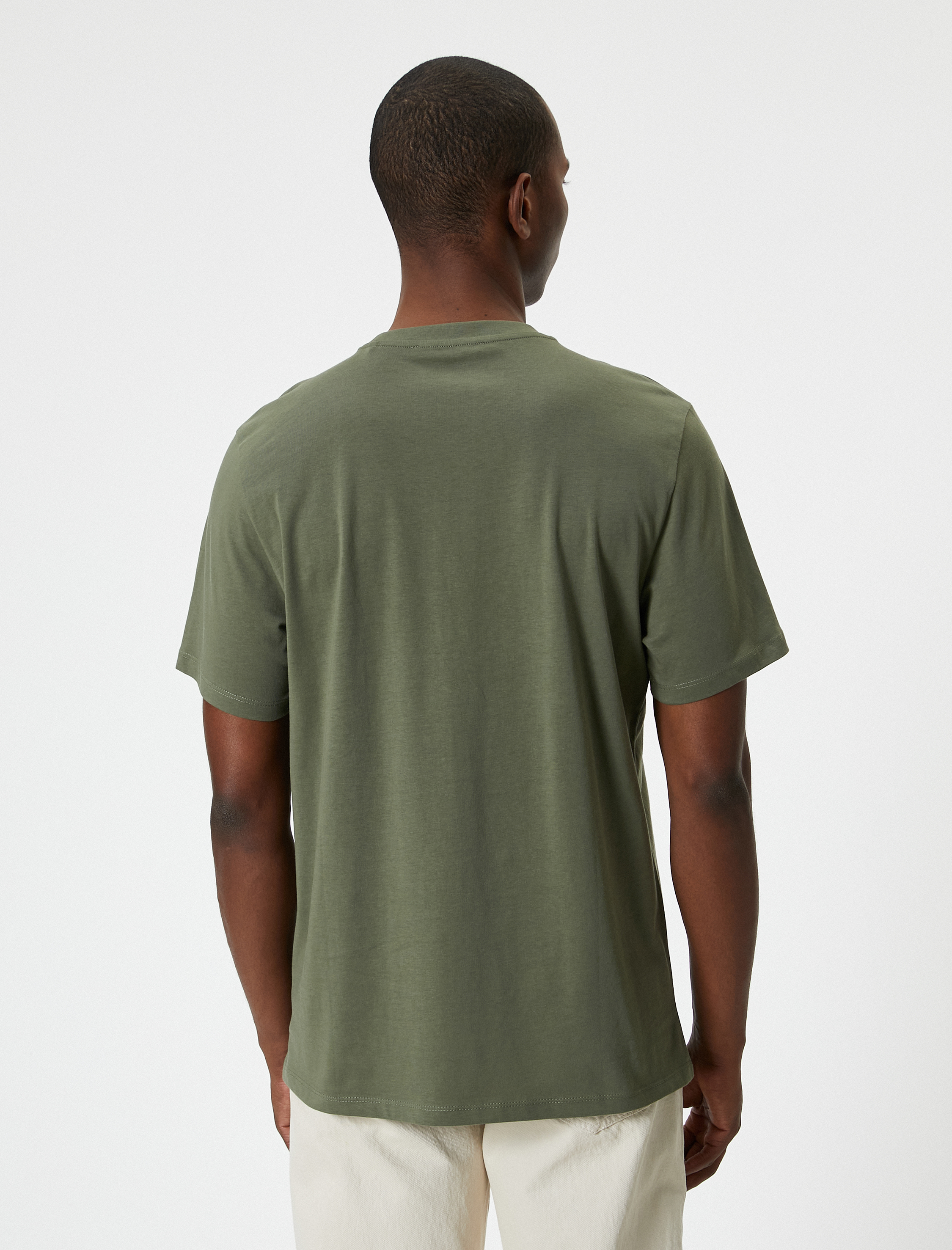   Uzakdoğu Baskılı Tişört Bisiklet Yaka Kısa Kollu