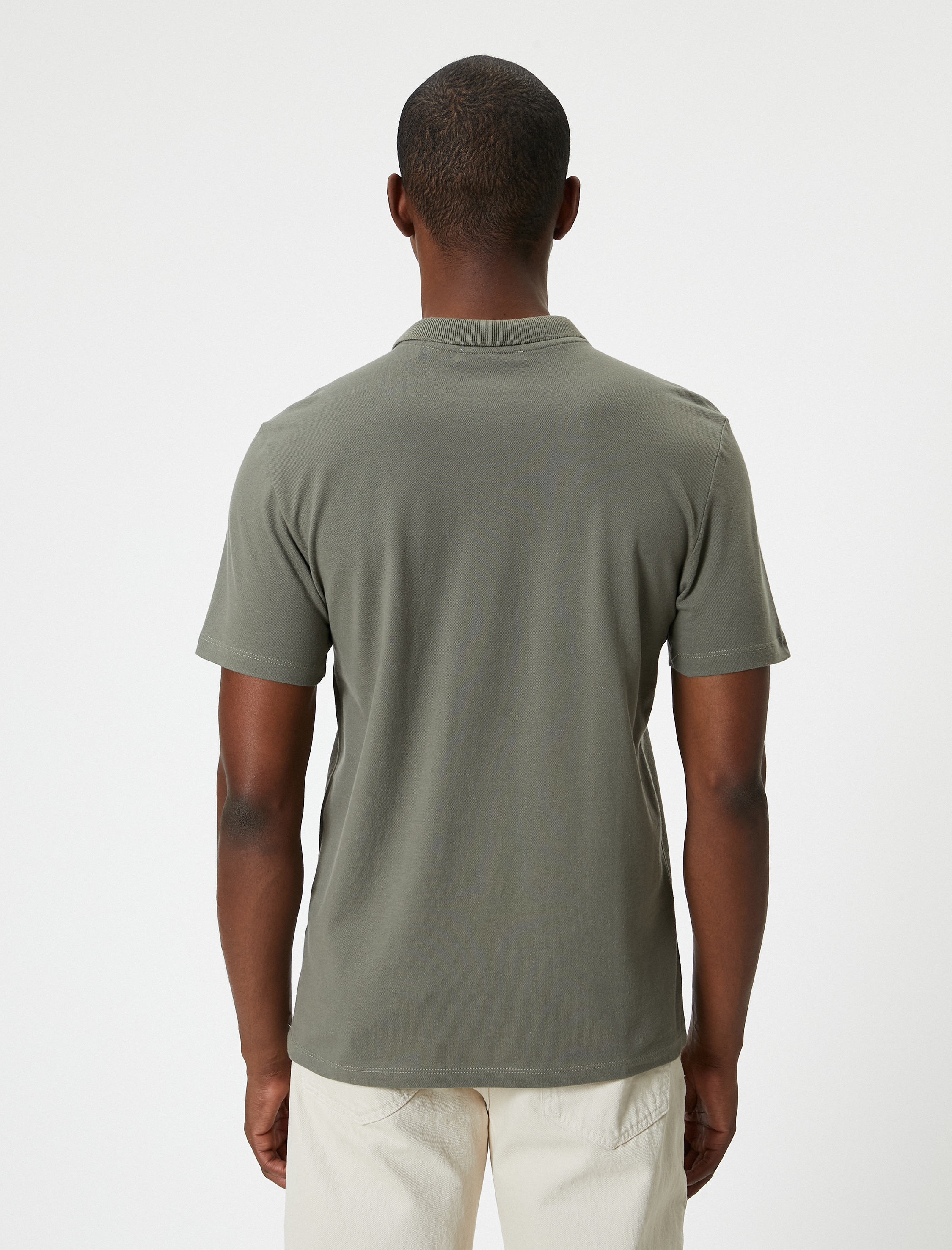   Polo Yaka Tişört Slim Fit Cep Detaylı Düğmeli