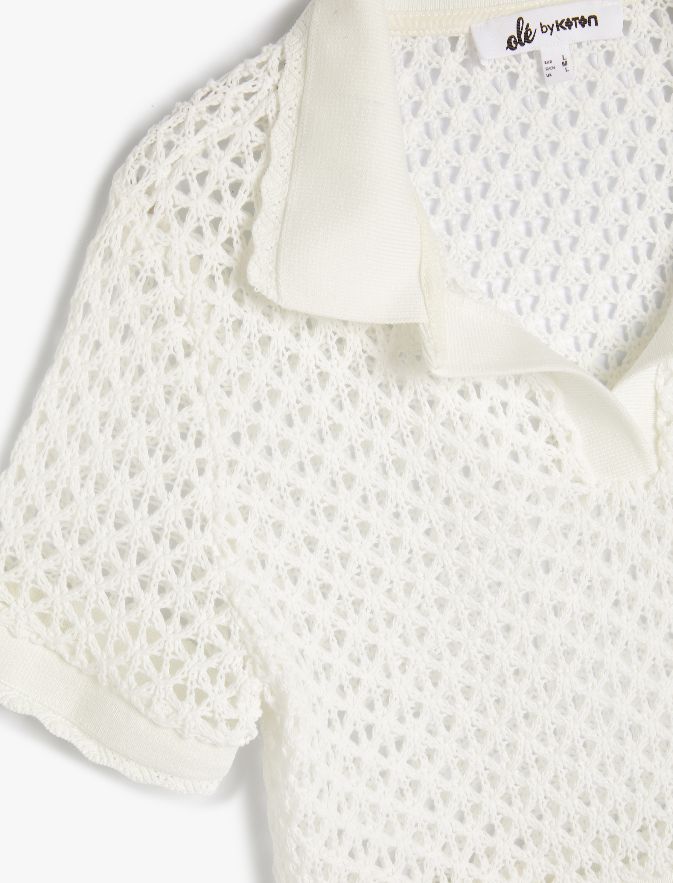   Polo Yaka Kroşe Tişört Ultra Crop Kısa Kollu Slim Fit