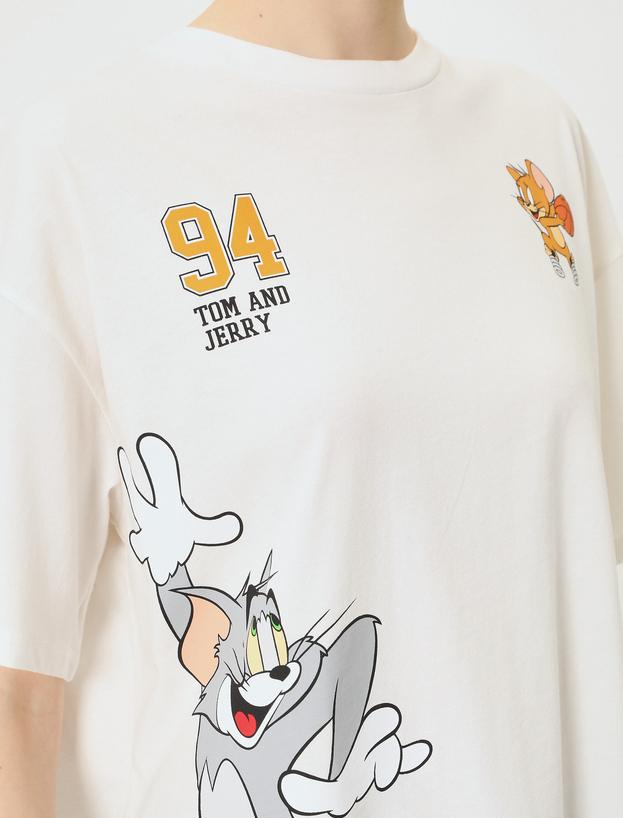 Tom ve Jerry Tişört Lisanslı Kısa Kollu Bisiklet Yaka_4