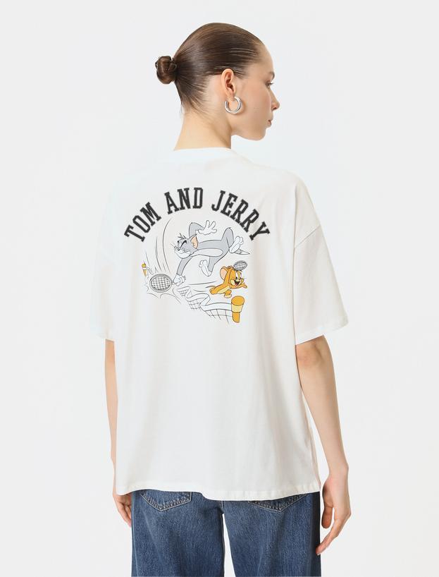 Tom ve Jerry Tişört Lisanslı Kısa Kollu Bisiklet Yaka_3