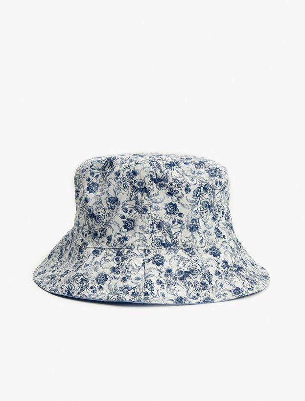 Bucket Şapka Çiçek Desenli Pamuklu_0