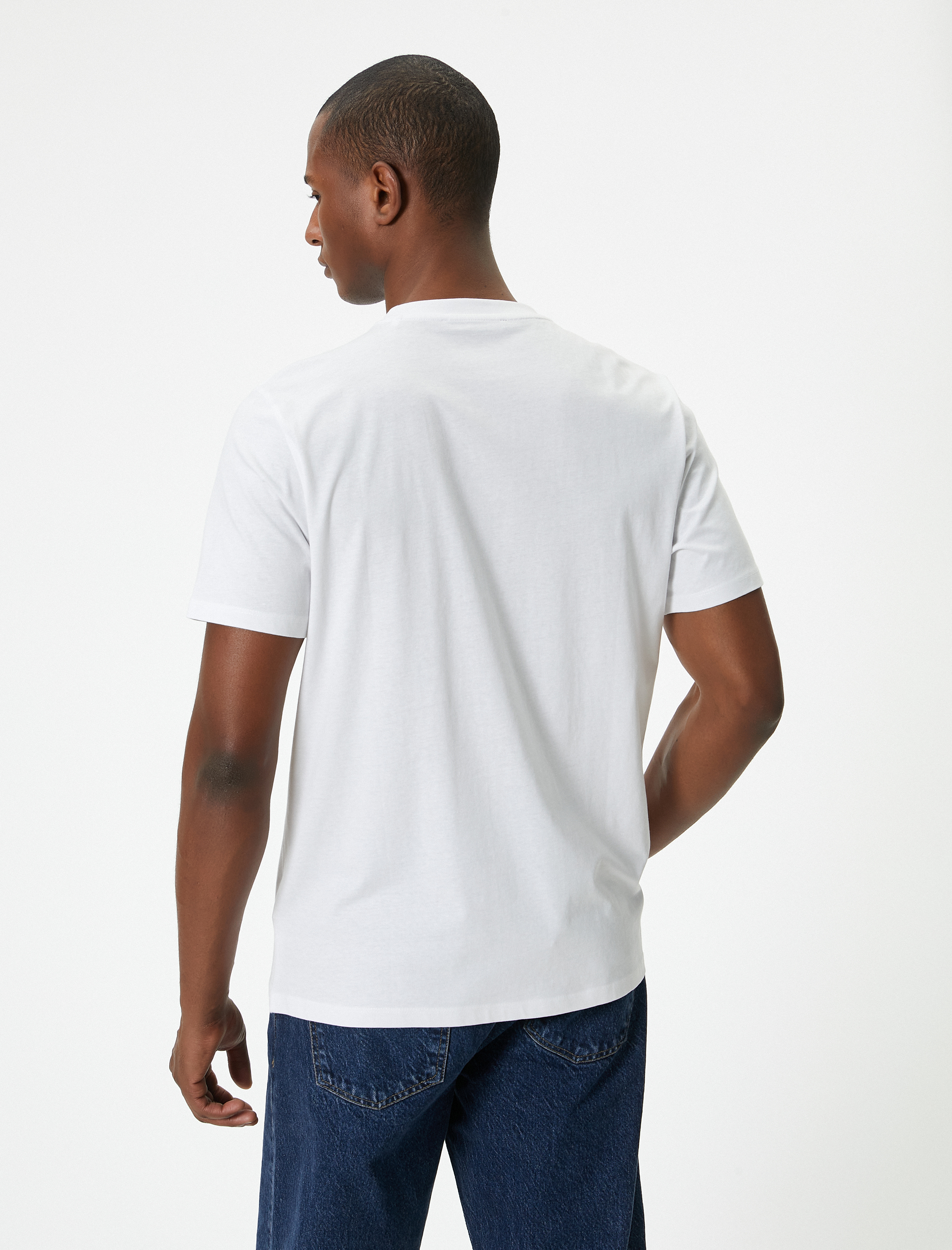   Slogan Baskılı Tişört Bisiklet Yaka Kısa Kollu