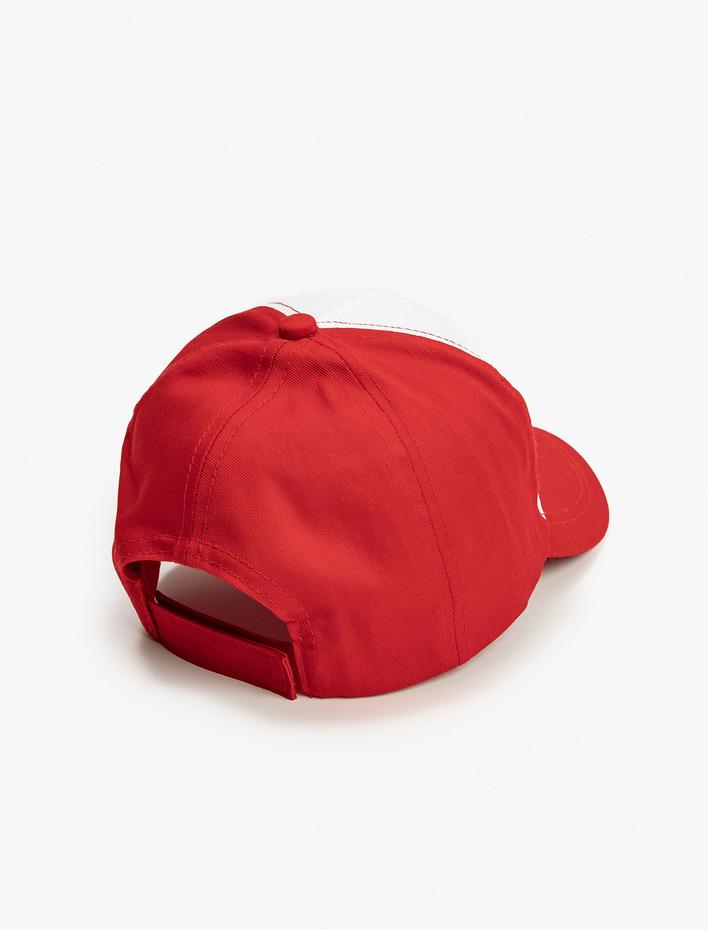 Erkek Çocuk Kep Şapka İşleme Detaylı Renk Bloklu