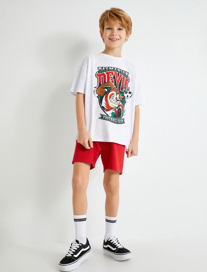 Erkek Çocuk Tazmanya Canavarı Tişört Lisanslı Baskılı Pamuklu