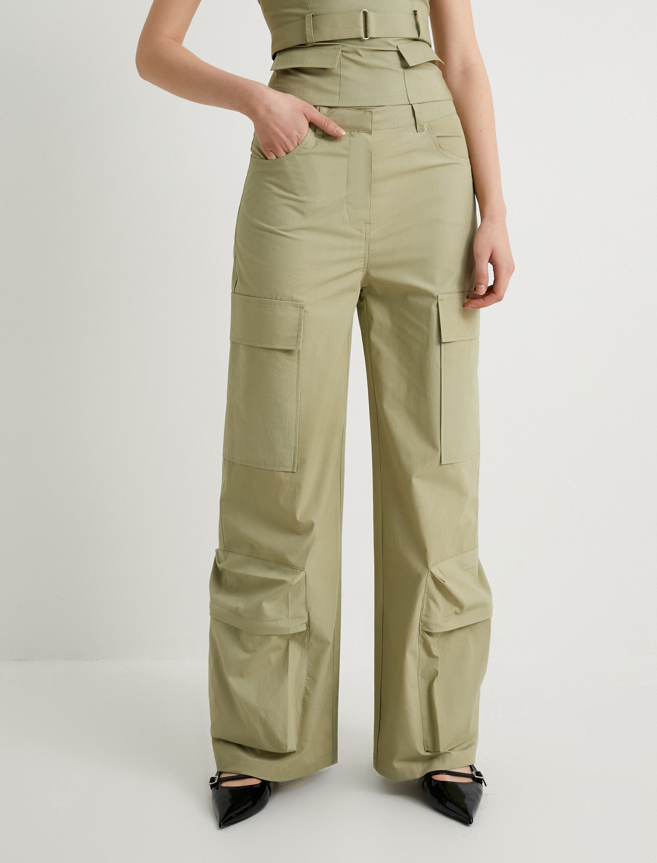   Oversize Kargo Pantolon Geniş Paça Ekstra Cep Detaylı