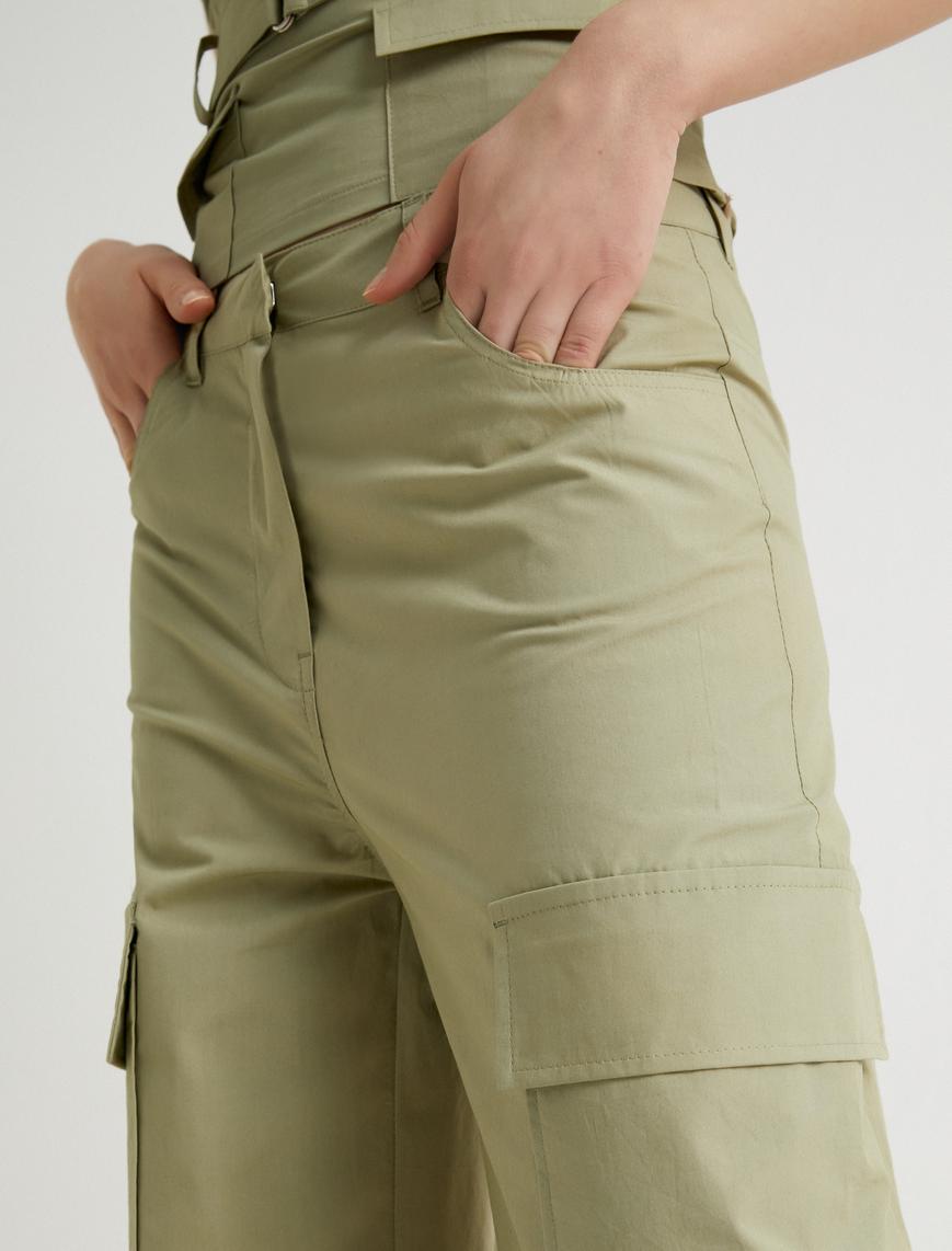   Oversize Kargo Pantolon Geniş Paça Ekstra Cep Detaylı