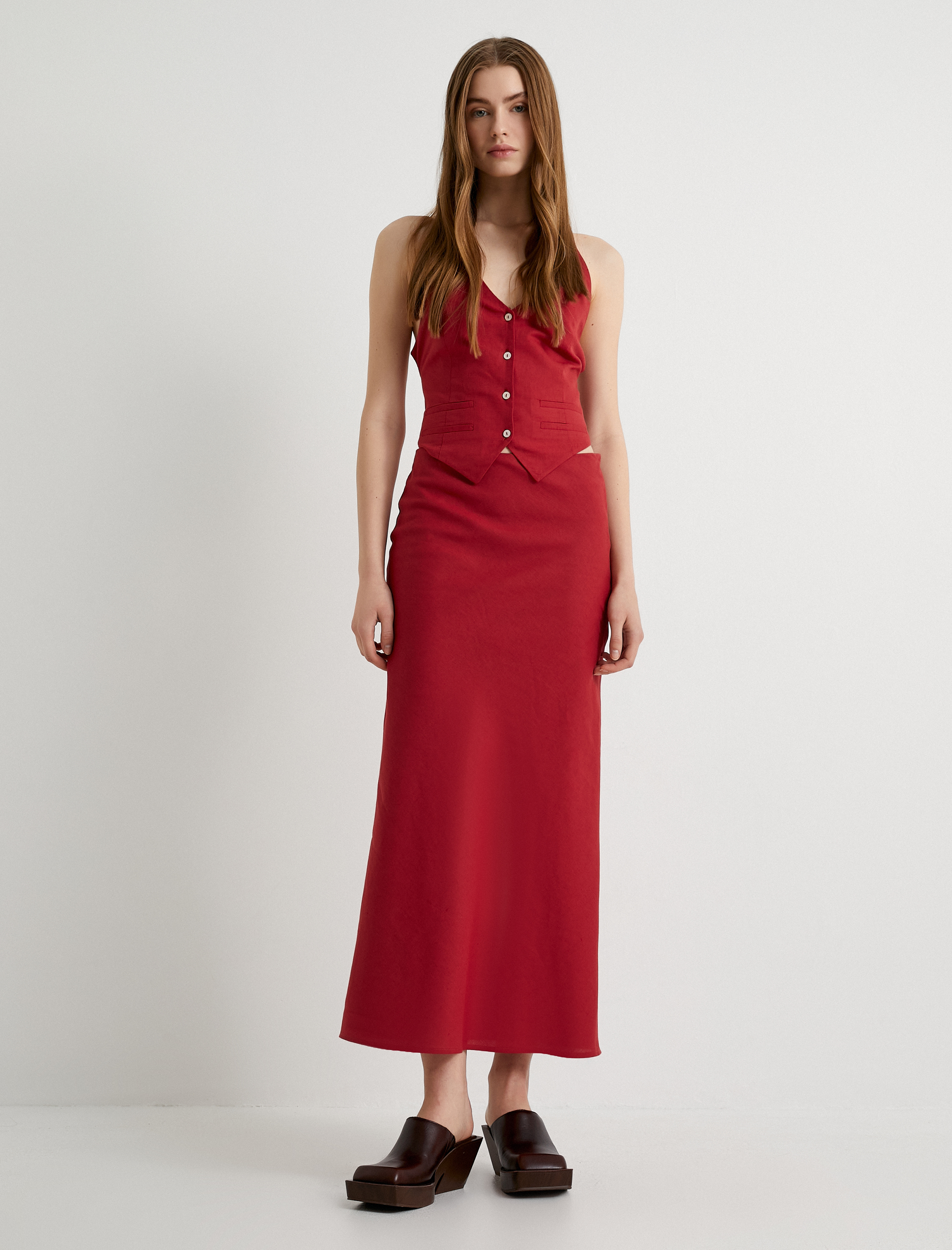   Uzun Keten Kalem Etek Standart Bel