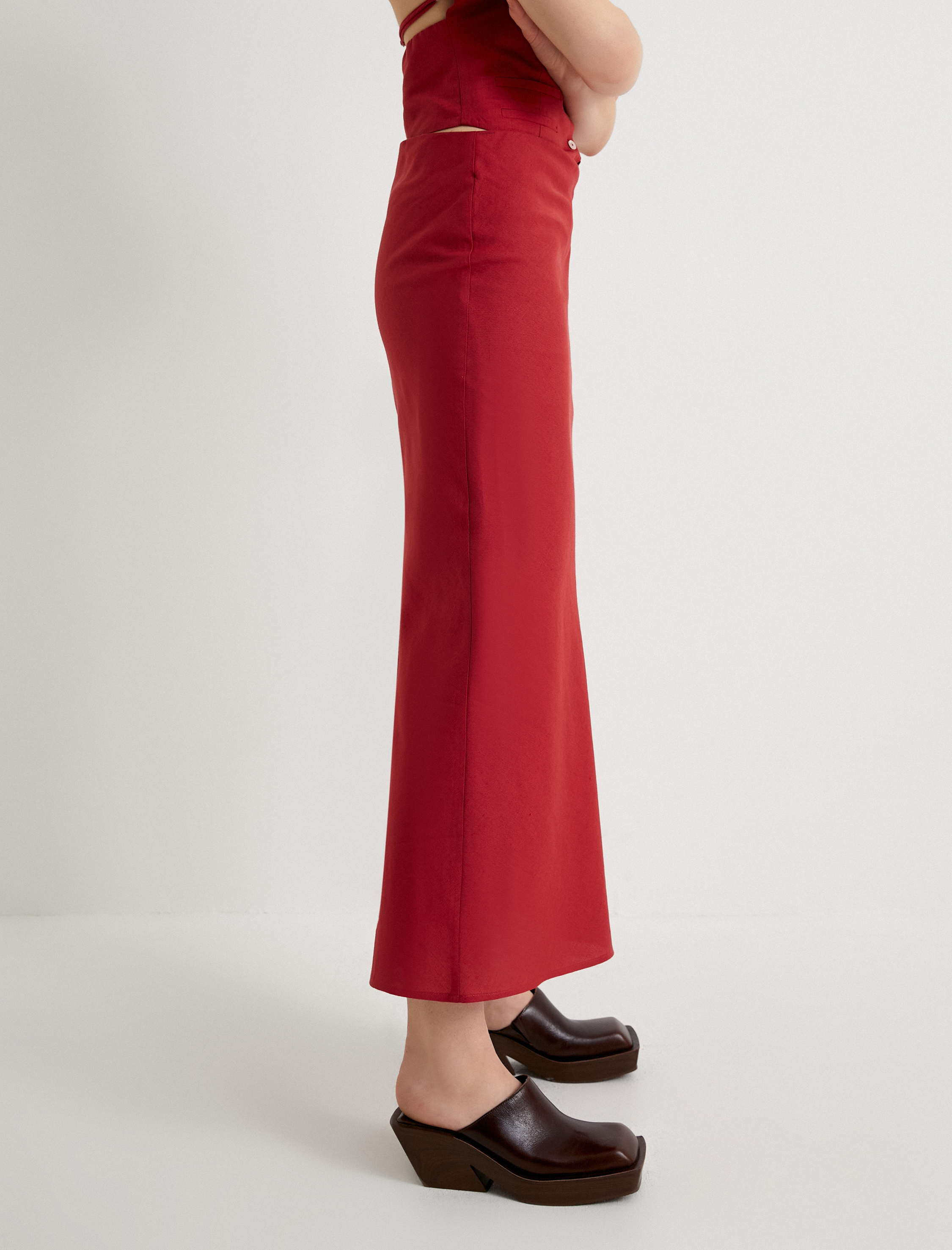   Uzun Keten Kalem Etek Standart Bel