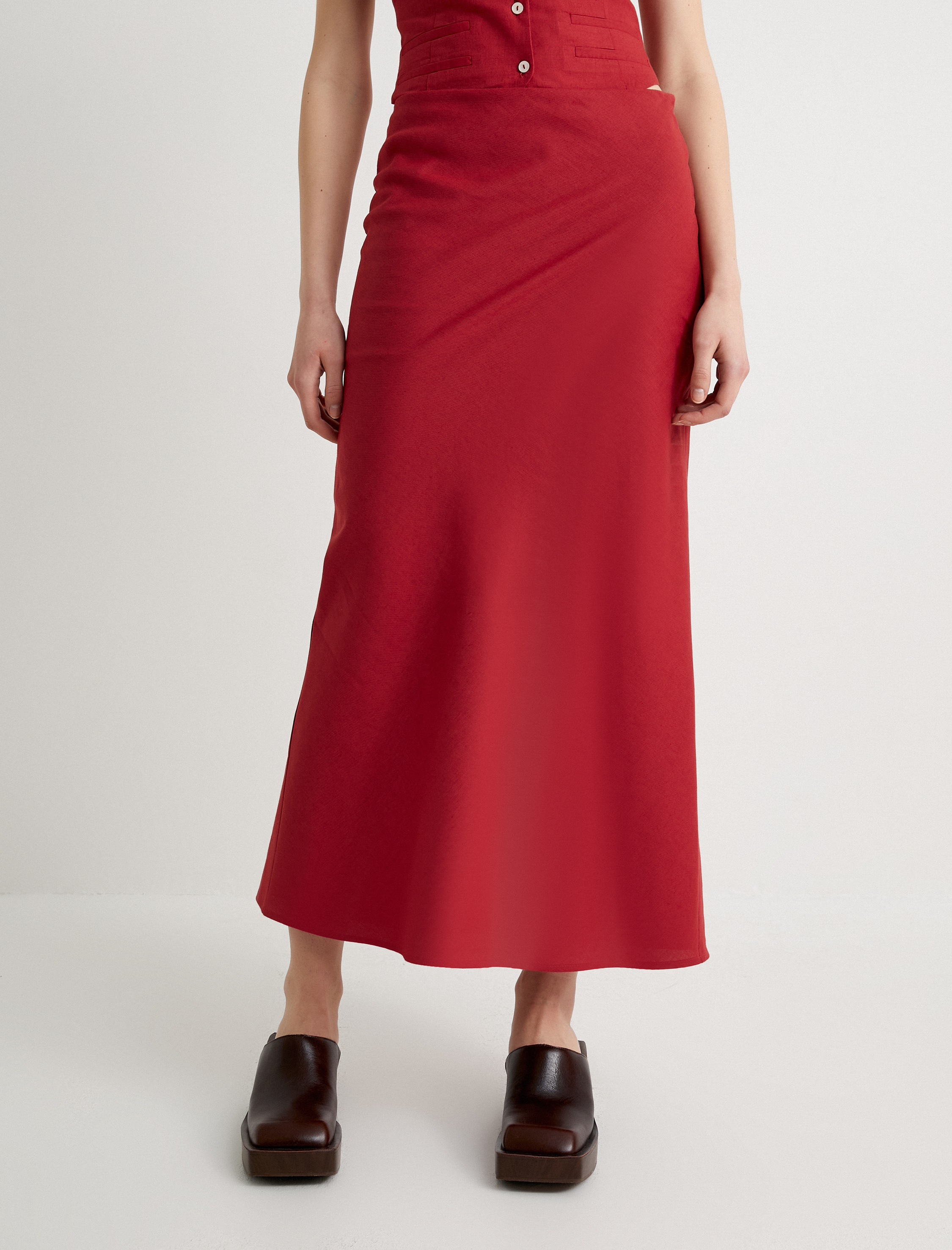   Uzun Keten Kalem Etek Standart Bel