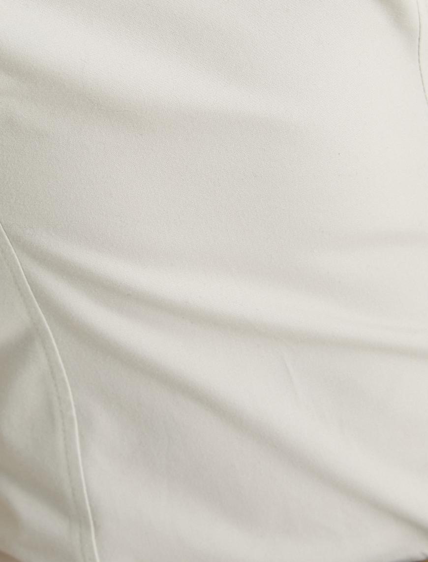   Mini Pileli Straplez Elbise Kemer Detaylı Slim Fit