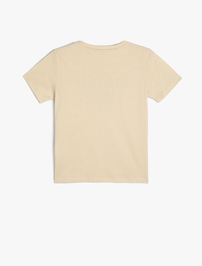 Erkek Çocuk Tişört Slogan Baskılı Kısa Kollu Bisiklet Yaka Pamuklu