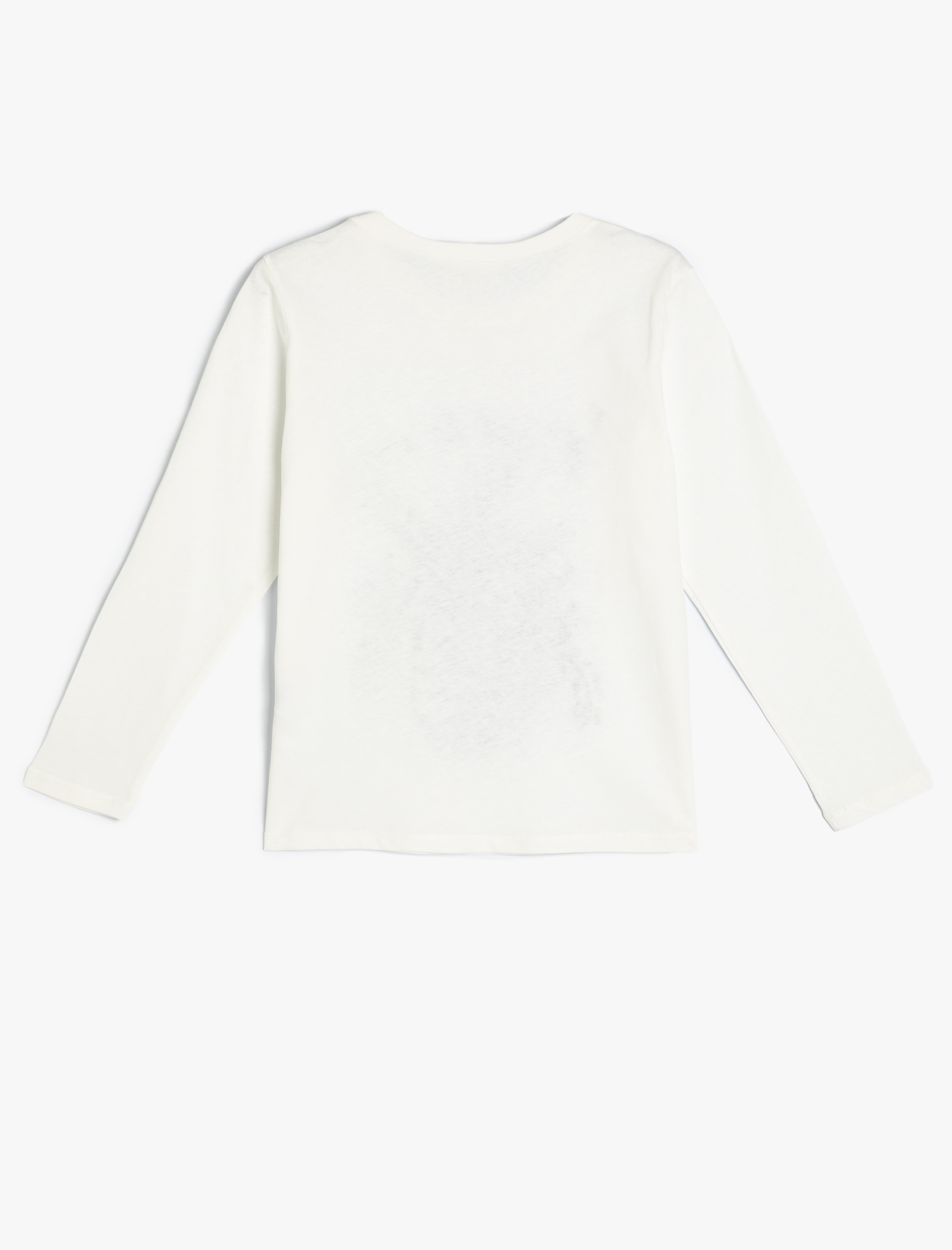  Kız Çocuk Çiçek Baskılı Tişört Uzun Kollu Bisiklet Yaka Pamuklu