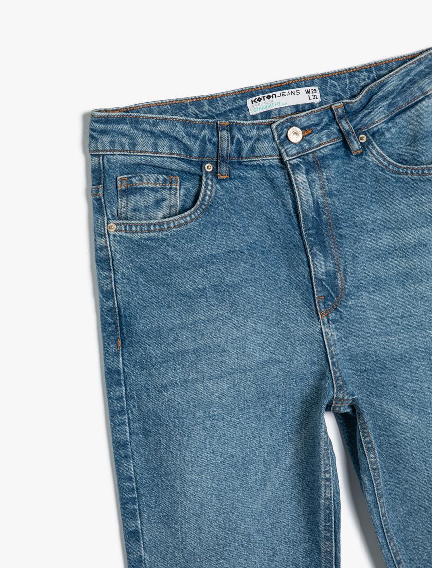   Düz Paça Slim Fit Kot Pantolon Cepli - Eve Slim Straight Jeans