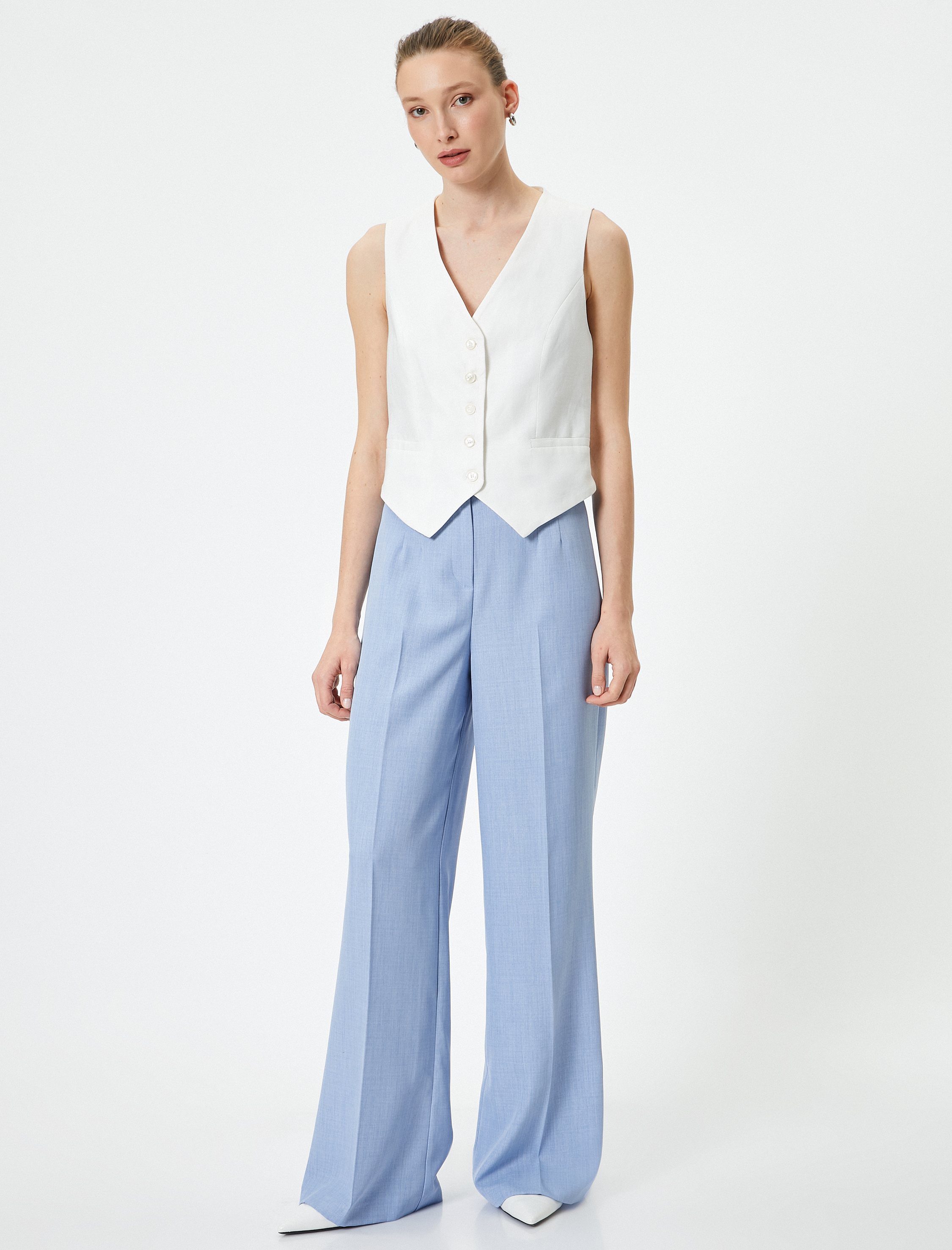   Bol Paça Palazzo Pantolon Yüksek Bel