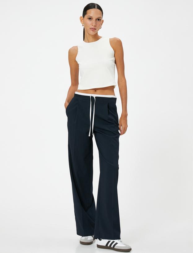 Crop Atlet Basic Bisiklet Yaka Pamuklu Standart Kesim_0