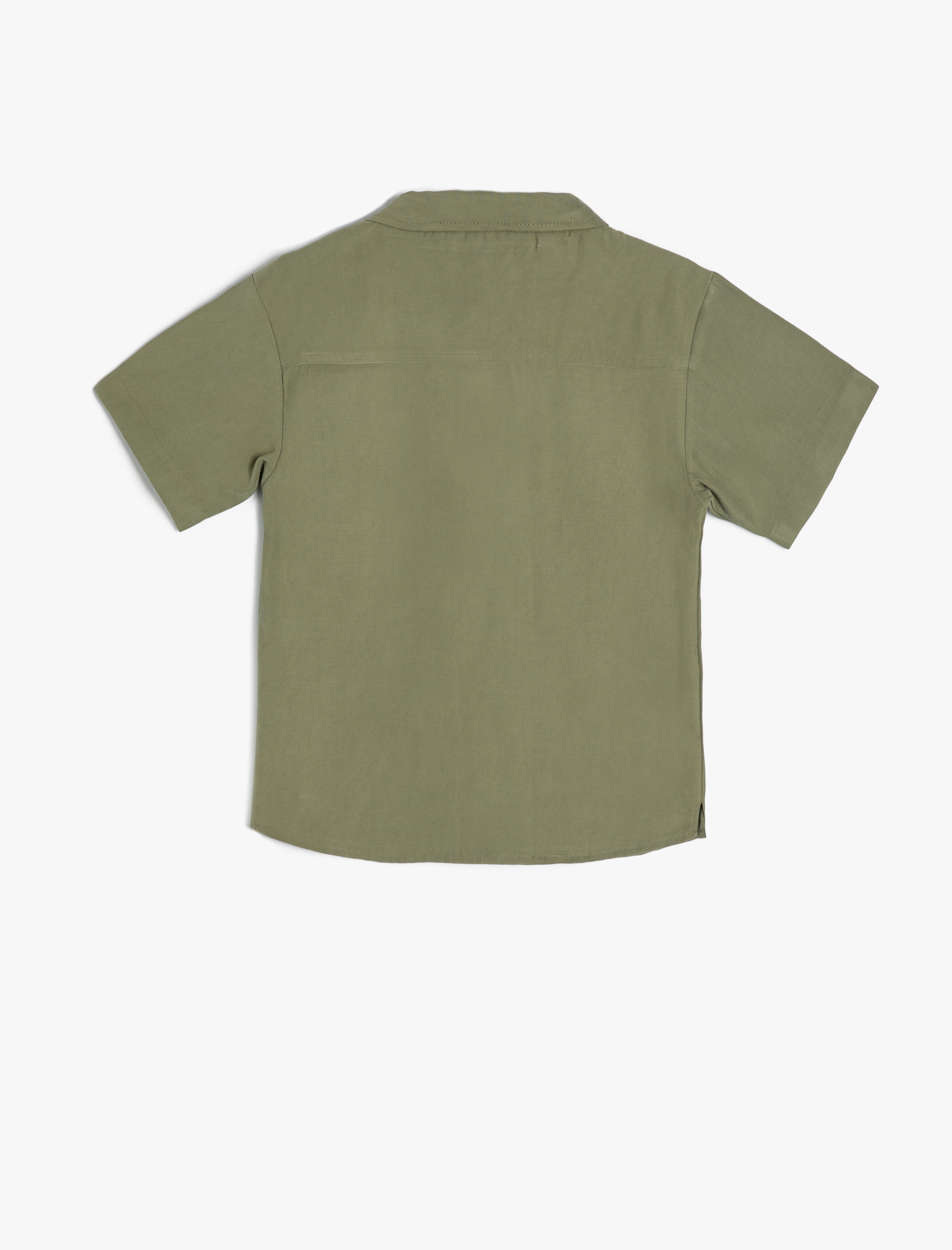  Erkek Çocuk Viskon Gömlek Kısa Kollu Tek Cep Detaylı