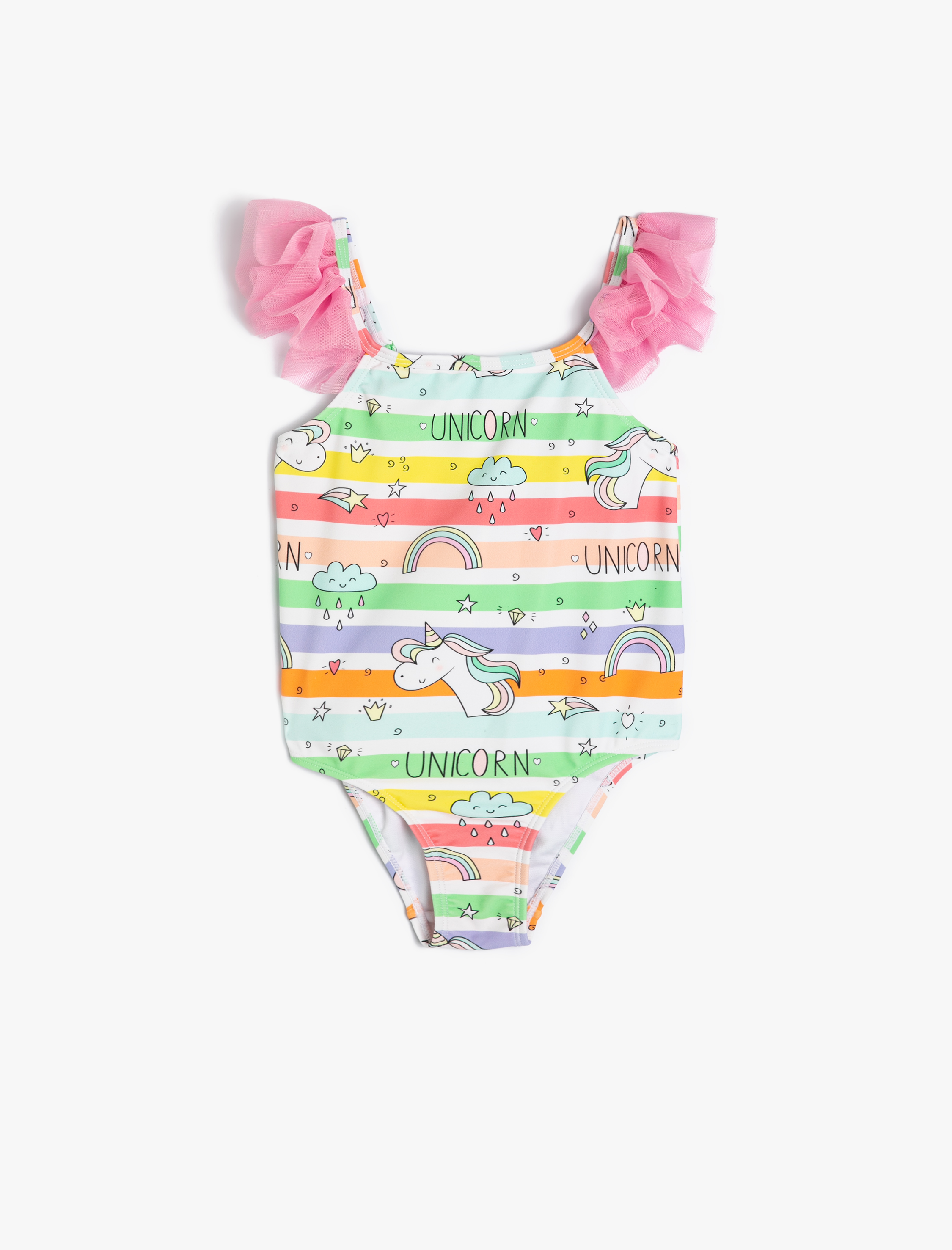 Koton Mayo Tül Detaylı Unicorn Baskılı -1